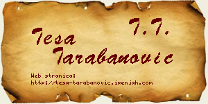 Teša Tarabanović vizit kartica